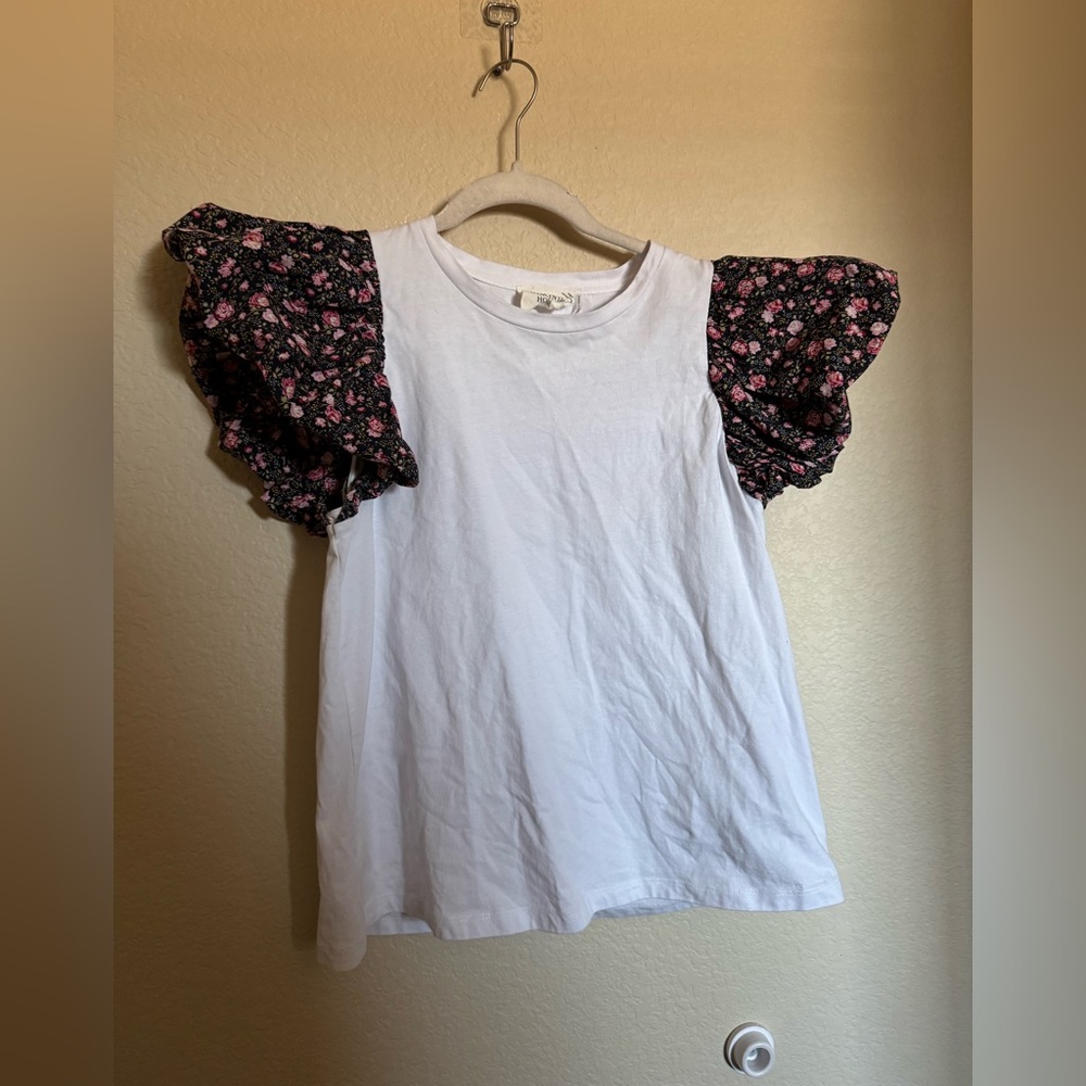 Tuckernuck HYACINTH HOUSE Floral Sleeve White Shelby Tee Sz Medium - Picture 3 of 8